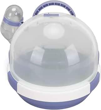 UFO Hamster Cage Funny Cute Travel Portable Small Pet Out Cage for Guinea Pigs Rabbits Hamsters Sugar Gliders(blue)