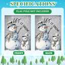2 Pcs Winter Garden Flags for Outside, 12x18 Inch Double Sided Winter Yard Flags, Let It Snow Snowman and Welcome Christmas Tree Design, Small Holiday Garden Flag for Rustic Outdoor Decor