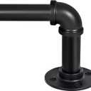 Heavy Duty Industrial Wrap Around Curtain Rod 120-240 Inch, 1-Inch Blackout Room Darkening Drapery Pole, Matte Black Rustic Pipe French Return Design for Indoor, Outdoor & Room Divider