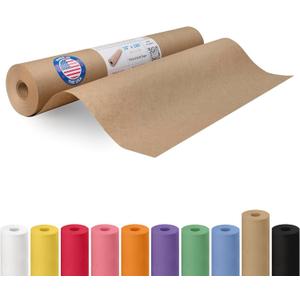 IDL Packaging 18" x 2160" (180 feet) Popular Pack Brown Kraft Paper Roll - USA-Made Perfect Craft Wrapping Paper for Packing, Moving, Shipping - 100% Recycled Natural Wrap Material