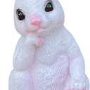 Easter Bunny Statue, Spring Tabletop Decoration, Cute Rabbit Figurine for Indoor Outdoor Easter Decor (Bunny Thinking)