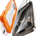 NeverBreak 9H+ Hardness for iPhone 15 Pro Screen Protector 12FT Military Grade Protection (Scratch, Shatter, Drop Resistance) Tempered Glass Full Edge Coverage 6.7" 2 Pack Replacement Phone Backs