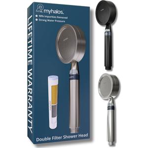 MyHalos Handheld Filtered Shower Head with Handheld Handle - High Pressure Shower Heads With Filter To Reduce Chlorine & Soften Water - Easy to Install Detachable Filtered Shower Head For Hard Water