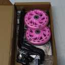 Bike Training Wheels,Thicken Stronger Flash Mute Wheel Adjustable Stabilizer Suitable for 12/14/ 16/18/ 20/ inch Single Speed Bike, Including Mounted Kit (Pink)
