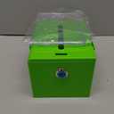 Uniclife Acrylic Donation Box with Lock and Sign Holder Green Ballot Box with Slot Plastic Suggestion Boxes Tip Jar Cash Storage Container Drop Chest for Fundraising Voting Raffle, 6.2" x 5" x 4"
