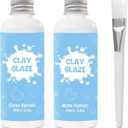 EIGTWEN 2 x 100ml Air Dry Clay Glaze, Gloss & Matte Finish, Prevents Cracking, Scratches, Watertight & Fireproof, Compatible with Clay, Plaster, Metal, Wood, Jewelry