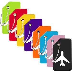 8 Pack Silicone Luggage Tag for Suitcases with Stainless Loop, TSA Approved, Privacy Protection Travel Essentials Bag Tags by Gostwo, Mixed Color