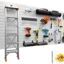 Duzzy Slatwall Panels, 4' H x 8' W PVC Slat Wall Paneling for Garage Wall Storage Organizer (White)