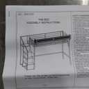 Metal Full Size Loft Bed with Stairs and Wardrobe, Heavy Duty Loft Bed Frame with LED Lights and Charging Station for for Kids, Teens, Adults, Natural Wood