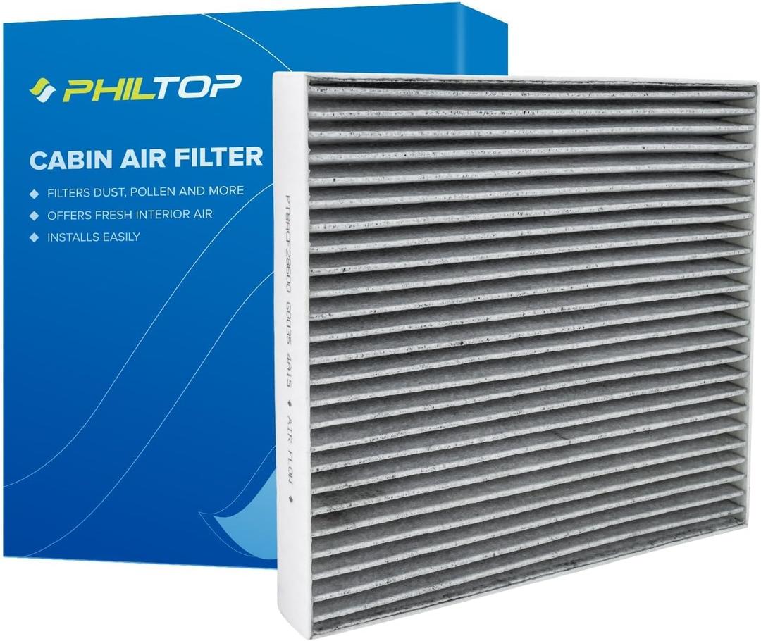PHILTOP Cabin Air Filter, Replacement for ACF286 (CF12820), GV60, Elantra, Elantra N, Ioniq 5, Santa Cruz, Santa Fe, Sonata, Tucson, K5, Niro, Sorento, Sportage Filter with Activated Carbon