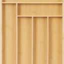 Silverware Organizer Kitchen Drawer Organizer Utensil Organizer Bamboo Silverware Holder Cutlery Organizer in Drawer Flatware Organizer Tray(6 slots, Natural