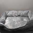 MIXJOY Dog Beds for Medium Dogs Washable, Rectangle Pet Bed Medium Size Dog, Orthopedic Sleeping Pet Sofa Bed, Soft Calming Cat Beds for Indoor Cats, Anti-Slip Bottom with Multiple Size (25'', Grey)