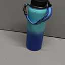 Insulated Water Bottle 40oz - with Straw & Auto Spout Lid, Paracord Handle, Shoulder Carrier Bag,40 oz Water Jug Great for Sport Travel Gym Hiking Biking (Green Blue)