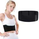 Adjustable Rib Brace for Women & Men - Broken Rib Compression Wrap, Chest Support Belt for Bruised, Fractured, Dislocated Ribs, Costochondritis & Sternum Pain Relief (Black)