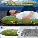 Sleeping Pad for Camping, 6" Extra Thick Double Sleeping Pad with Pillows & Built-in Foot Pump, Ultralight Camping Sleeping Mats Compact for Travel Tent Hiking Backpacking Car Camp Gear