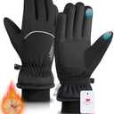 rivmount Winter Gloves with Waterproof, Touchscreen, Warm, Windproof for Women Men, Thermal Snow Glove for Cold Weather Running, Ski, Cycling, Working, Hiking, Driving, Biking, Outdoor (Black, Medium)