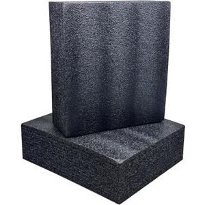 QISF 2PCS Cuttable Polyethylene Foam Block 12x10x3.5Inch Packing Sheet,9CM/3.5In Thick Padding Inserts Foam for DIY Crafts,Cases and Boxes Packing, Black