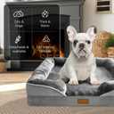 Spotted Play Orthopedic Dog Bed with Sides - Dog Sofa Beds for Medium Dogs, Supportive Foam Pet Couch Bed with Washable Removable Cover, Waterproof Lining and Non-Slip Bottom, Grey - M