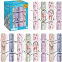 FUN LITTLE TOYS Christmas Crackers, 12 Pack Christmas No Snap Party Favors with Party Hat