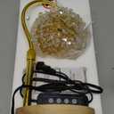 Hisummer Candle Warmer Lamp with Timer, Dimmable Candle Lamp Warmer with 312 K9 Crystals Adjustable Height Electric Candle Warmer for Women Gifts, Wax Warmer Lamp with 2 Bulbs for Jar Candles (Gold)