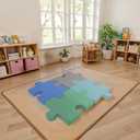 Factory Direct Partners FDP SoftScape Giant Interlocking Floor Cushions for Kids Comfortable 3 inch Thick Soft Foam Flexible Seating for Playroom or Classroom, 4-Piece - Contemporary