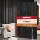 Avana Acoustic Wood Wall Panels 93.2x11.25 Inch Panels Fits 94x12 Layout Black Oak Acoustic Panels 4 PCs Wall Panels for Interior Wall Decor for Homes, Offices Design Wood Panels for Wall