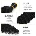 Deep Wave Crochet Hair 30 Inch 3 Packs Long Ocean Wave Curly Braiding Hair Extensions Synthetic Curly Crochet Hair for Black Women(30 Inch, 3pack, #1B)