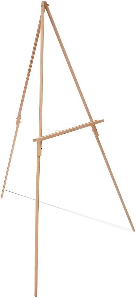 Traditional Beechwood Wooden Easel Stand for Sign - Lightweight, Foldable & Portable Canvas Holder - Floor Canvas Stand for Painting, Display & Sketching - Paint Stand for Canvas up to 30"
