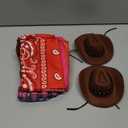 2 Set Western Cowboy Flamingo Outfits Cute Porch Flamingo Costume Plastic Cowboy Clothing Yard Ornaments Fit for 31 Inch Statue Outdoor Patio Lawn Garden Decor Statue Not Included
