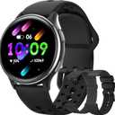 DEKELIFE Smart Watches for Women & Men(Answer/Make Calls), IP68 Waterproof Fitness Tracker Smartwatchfor Android & iPhone, Activity Smart Watch with 24/7 Heart Rate/Sleep Monitor/400+ Watch Face, Black