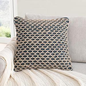 Boho Living Jada Decorative Throw, Includes Accent, Premium Woven Design, Living Room Décor, (1) 20" x 20" Pillow Cover with Insert, Indigo