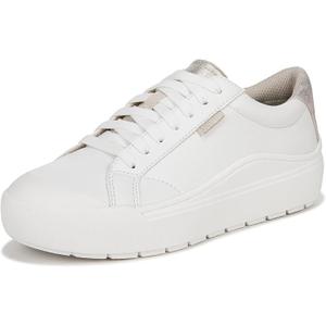 Dr. Scholl's Women's Time Off Sneaker (6.5, White/Gold)