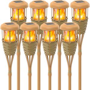 Solar Outdoor Lights, Solar Torch Lights Outdoor Flickering Flame, Outdoor Decorations for Patio Path Yard - 8 Pack