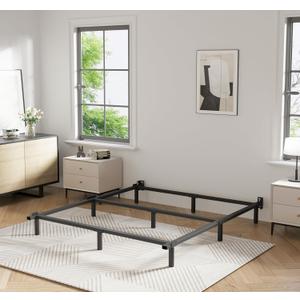 Bedsnus Queen Size Bed Frame, 9 Inch Metal Basics Bed Frame,High Profile Base for Box Spring, 9-Leg Support, Noise-Free, Easy Assembly, Black