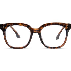 Oversized Reading Glasses for Women Men Large Square Frame Readers Trendy Eyeglasses with Spring Hinges (Tortoise)