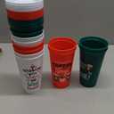 Pickmesh 12 Pack Christmas Coffee Cups Gifts Bulk 16 oz Reusable Coffee Cup Tumblers with Lid Plastic Cups Travel Mug Thank You Gifts for Women Coworkers Holiday Drinks (Classic Style)