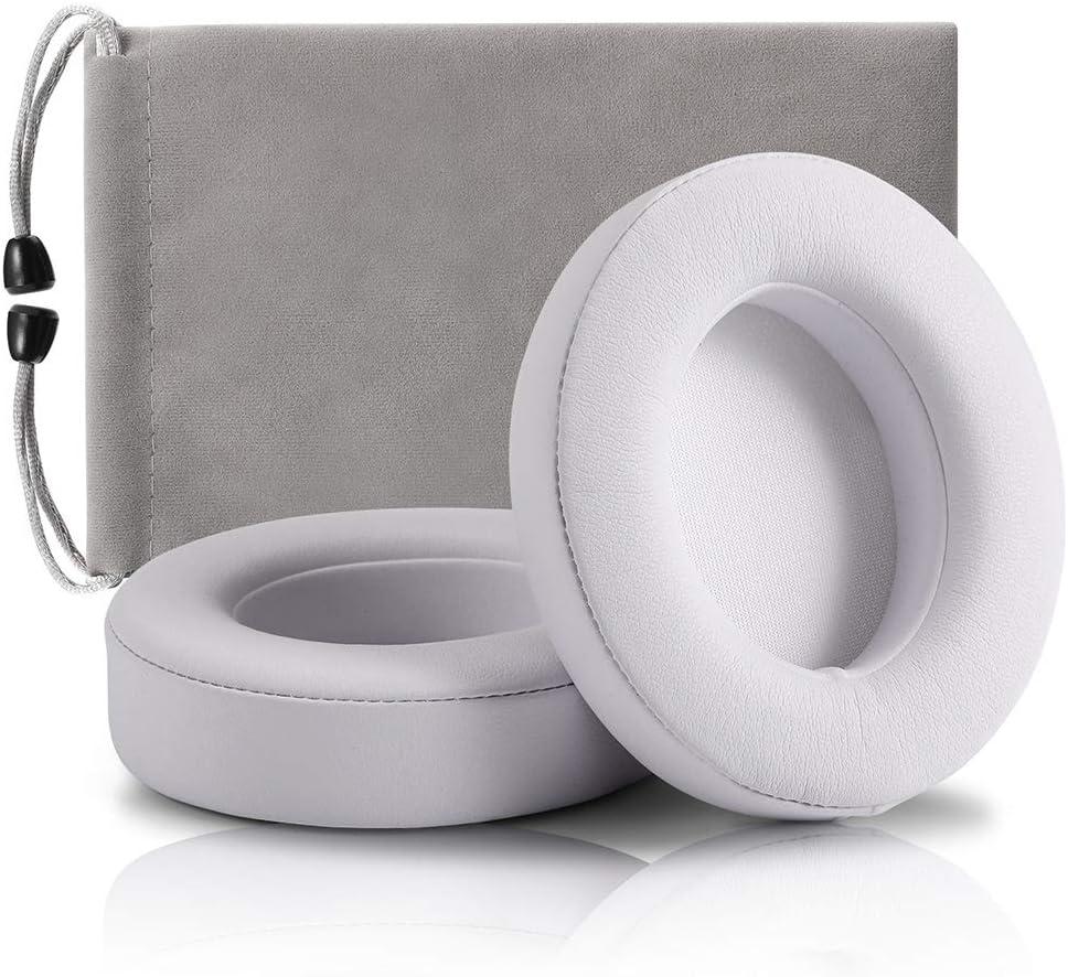 Replacement Ear Pads Cushions, Earpads Cover Compatible with Beats Studio 2 and Studio 3 Over Ear Headphones 1 Pair (White)