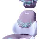 FLORICH Seat Cushion and Lumbar Support Pillow for Office Chair Car Neck Headrest Pillow Memory Foam Seat Pads Pressure Relief Back Cushion and Carseat Pads(Purple) (3 piece)