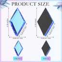 Vicenpal 300 Pcs Mosaic Tiles for Crafts Bulk Small Glass Mirror Colorful Diamond Shape Pieces Mini Mosaic Rhombus Tiles for DIY Pool Wall Door Home Art Decorations