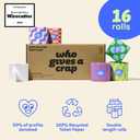 Who Gives A Crap | 100% Recycled Toilet Paper, 16 Rolls, 330 Sheets, Soft & Strong, Virgin Tree Free, Bulk Toilet Paper