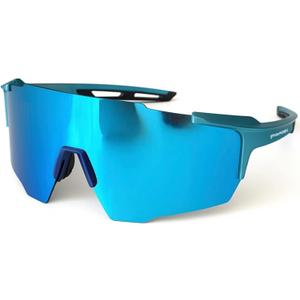 grinderPUNCH Sports Sunglasses Cycling Glasses UV Protection for Driving Running Hiking Fishing (Blue)