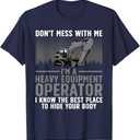 Funny Heavy Equipment Operator Art For Men Heavy Equipment T-Shirt, Size: 2XL