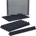 QuliMetal 22.5" Flavorizer Bars & 17.5" Grill Grates for Weber Spirit 300 Series and GS4 Spirit II 300 Series(Side Knobs),Spirit 700,Genesis Silver Gold Platinum B/C Replacement, Weber 900, 7537 7525