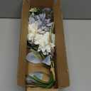 Fake Artificial Flowers Bouquet for Decoration, Silk Floral Arrangements Faux Flowers Plant Wedding Bride Bouquets Tables Centerpieces for Rustic Home Decor Indoor Vase Floral Table Decor (Blue White)