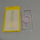 Rayboen for Samsung Galaxy S21 Case, Compatible with Magsafe, Classic Crystal Clear Slim Shockproof Protective Phone Cover for Samsung S21 5G with Transparent Hard PC Back, Pink Magnetic Ring