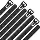 100Pcs 24 Inch Heavy Duty Industrial Zip Toes,Releasable Black Cable Ties, Nylon Adjustable Tie wrap,Reusable Zip Toes Tie Straps For Garden Plant Secure Vine, Home, Office Use