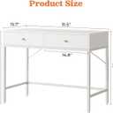 SUPERJARE Vanity Desk with Drawers, 31.5 inch Computer Desk, Modern Simple Home Office Desks, Makeup Dressing Table for Bedroom - White