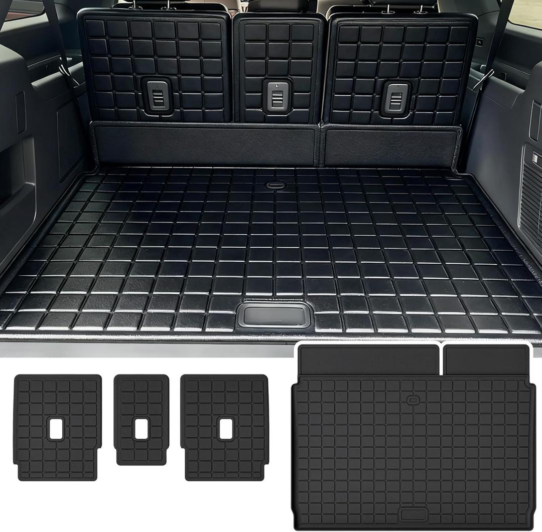 All-New 2025 Cargo Mat with Backrest Protection for Ford Expedition MAX(Only Fit MAX 7&8 Seats) TPE All Weather Car mat Cargo mat with Backrest