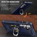 S24 Case,S25 Case, for Samsung Galaxy S24/S25 6.1 inch Case,with Kickstand Ring,Adjustable Stand,Military Grade,Heavy Duty Protection,Shockproof,Anti-Fingerprint,Support Magnet Car Mount,Blue
