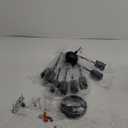 BONLICHT Modern 8 Light Sputnik Chandelier Light Fixtures Black Semi Flush Mount Ceiling Lighting Industrial Vintage Mid-Century Starburst Style Ceiling Lamp for Bedroom Dining Room Kitchen Foyer